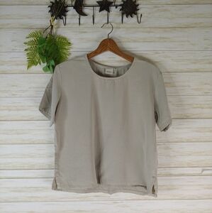 Focus Casual Life Taupe Boxy Lagenlook Minimalist Tee